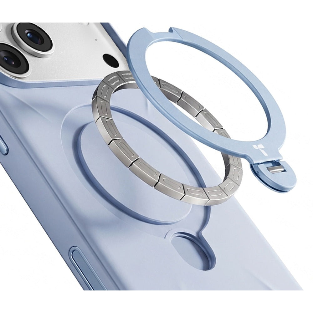 Torras iPhone 18 Pro Kuori Ostand Q3 Silicone Sininen