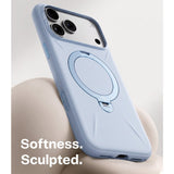 Torras iPhone 18 Pro Kuori Ostand Q3 Silicone Sininen