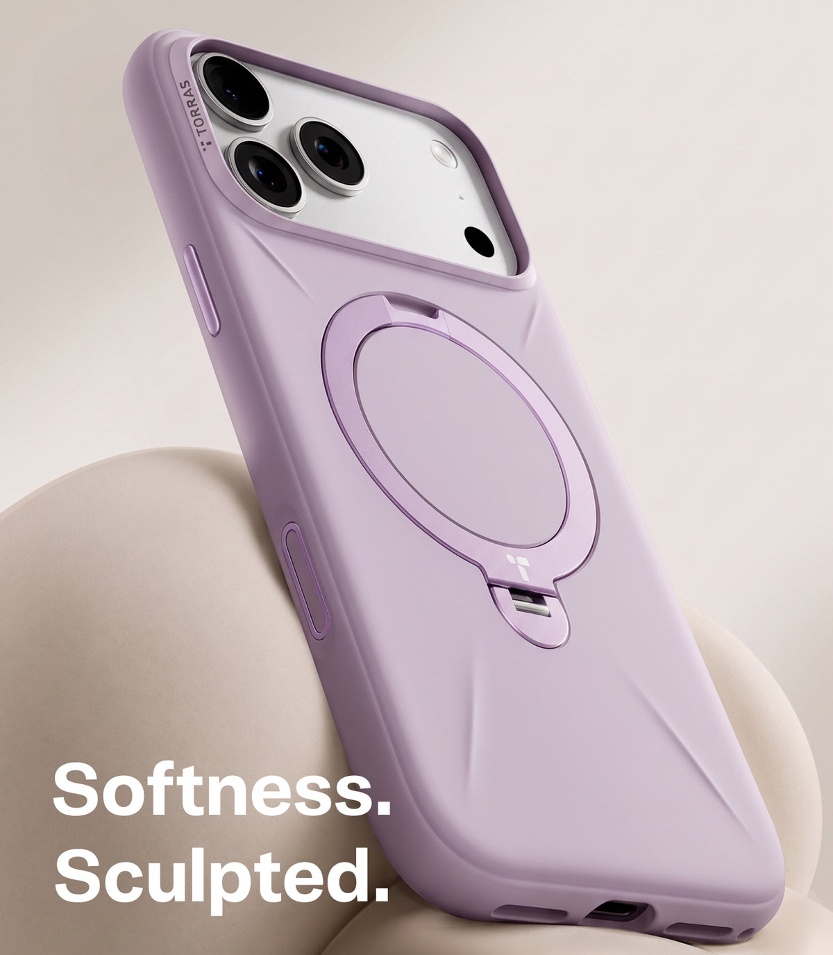 Torras iPhone 18 Pro Kuori Ostand Q3 Silicone Violetti
