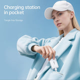 SiGN 65W Snabbladdare GaN med utdragbar USB-C kabel Valkoinen