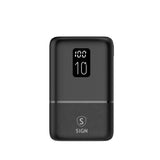 SiGN Mini Powerbank med Display 10 000mAh Musta