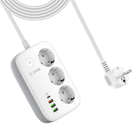 SiGN Smart WiFi 3-tie Jatkorasitimet 30W USB-A/USB-C 1,5m