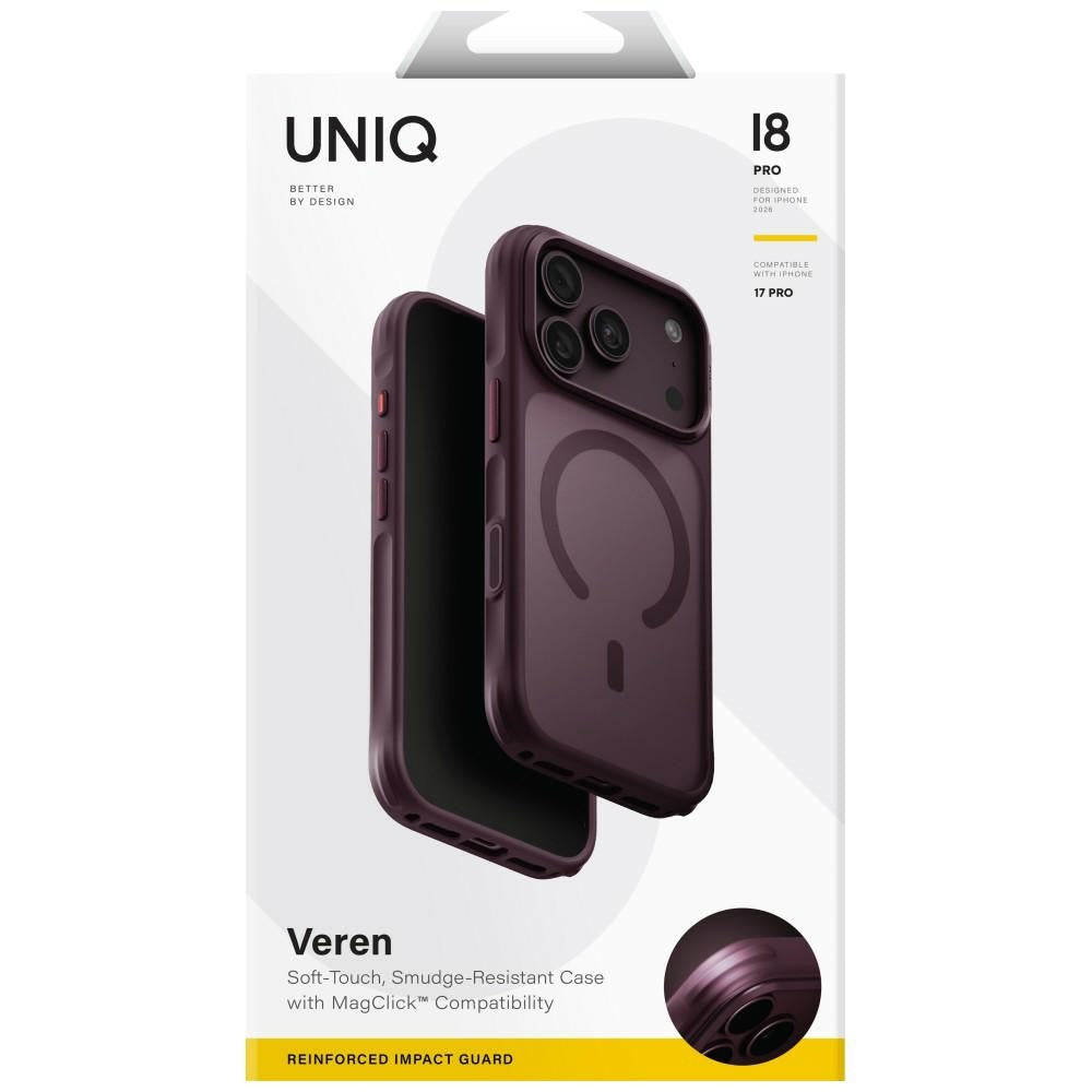 Uniq iPhone 17 Pro/iPhone 18 Pro Kuori Veren MagClick Burgundy