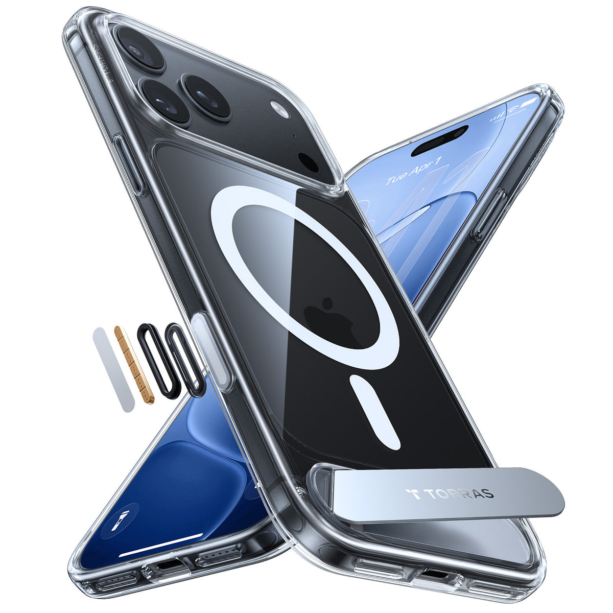 Torras iPhone 18 Pro Kuori Ostand L1 Kirkas