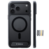Torras iPhone 18 Pro Max Kuori Ostand L1 Musta