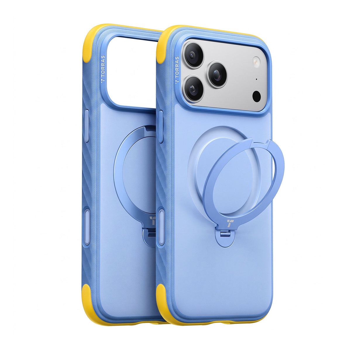 Torras iPhone 18 Pro Max Kuori Ostand Q3 Rugged Island Blue