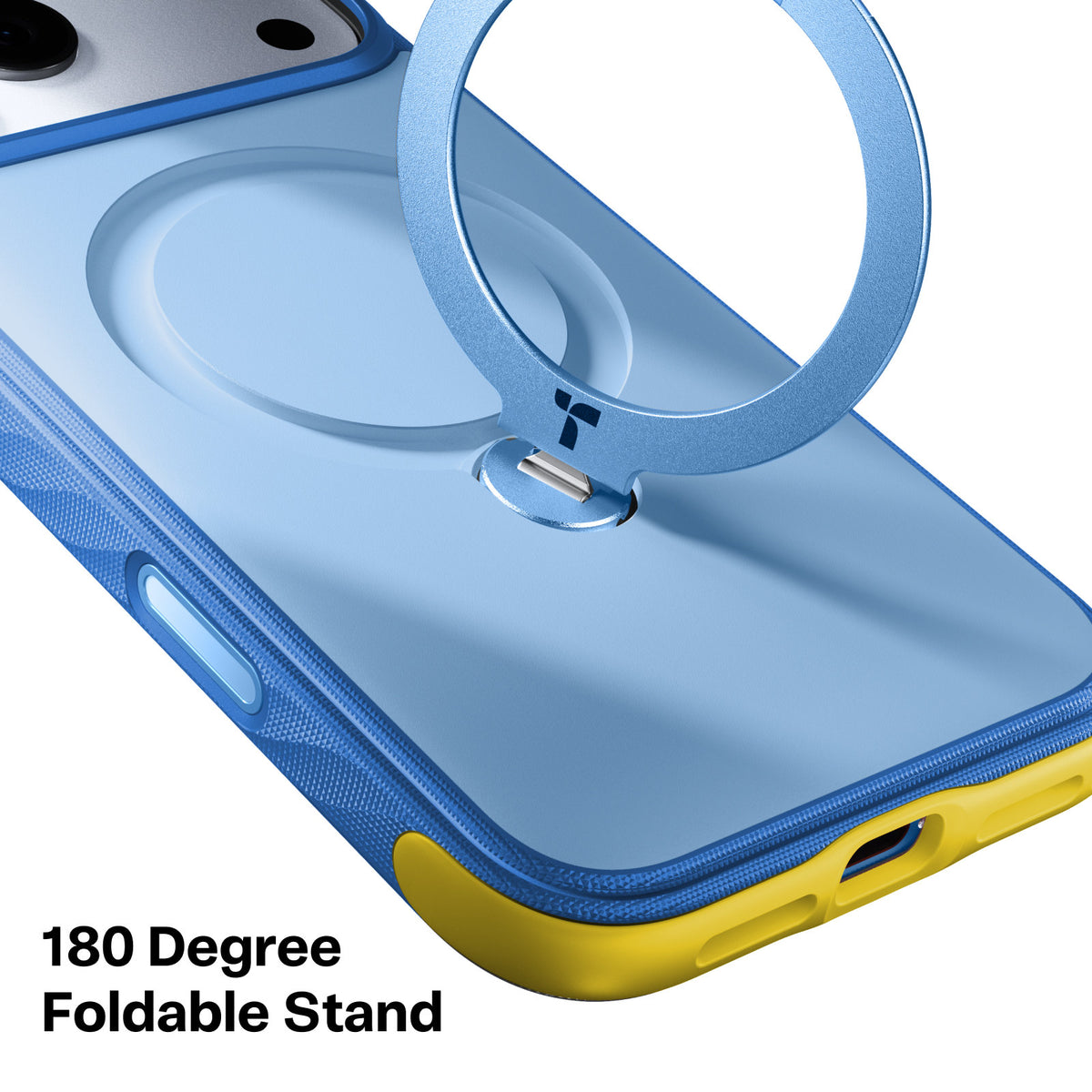 Torras iPhone 18 Pro Max Kuori Ostand Q3 Rugged Island Blue
