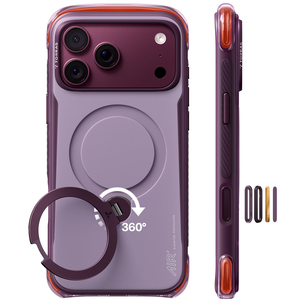 Torras iPhone 18 Pro Kuori Ostand Q3 Air Pro Violet Summit