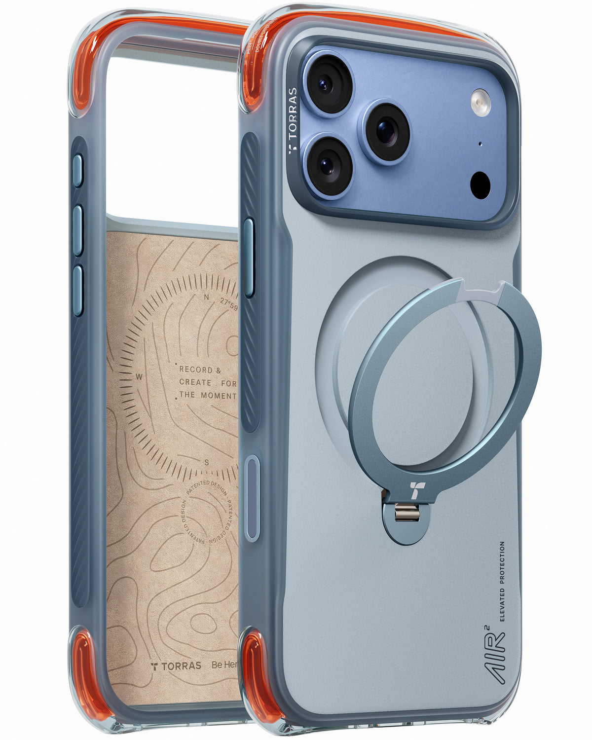 Torras iPhone 18 Pro Kuori Ostand Q3 Air Pro Polar Slate