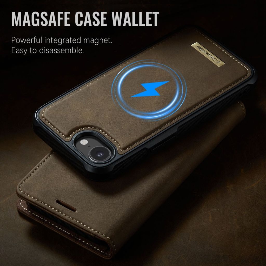 CaseMe iPhone 16e/iPhone 17e Kotelo C49 Series Ruskea
