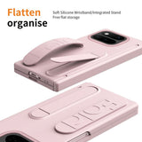 Google Pixel 11 Pro Fold Kuori Jalustalla & Kädensijailla Vaaleanpunainen