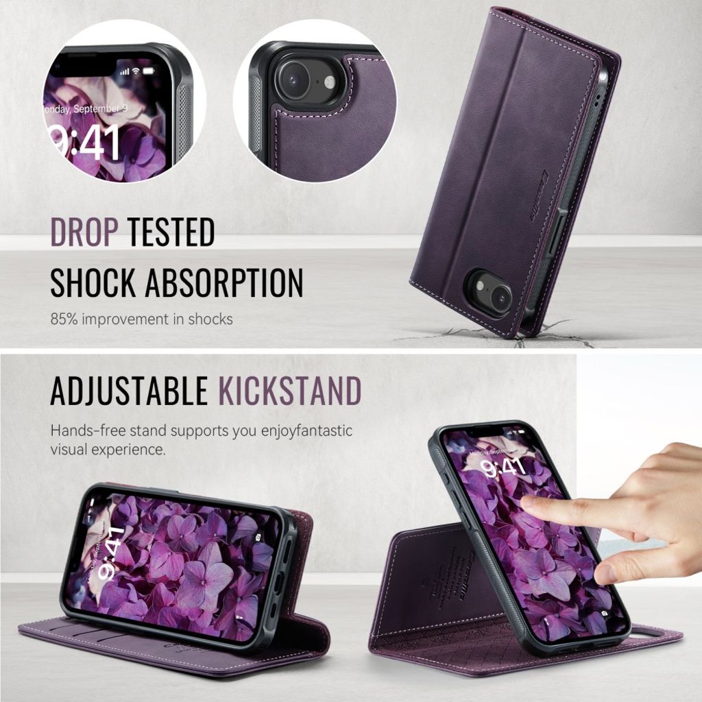 CaseMe iPhone 16e/iPhone 17e Kotelo C49 Series Violetti