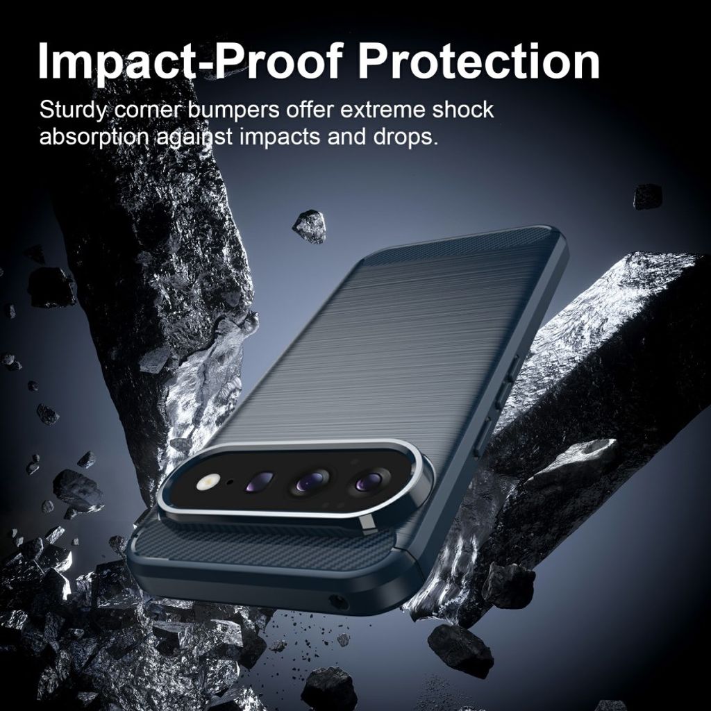 Google Pixel 11 Pro XL Kuori Harjattu Kuituhiilikuvio Sininen