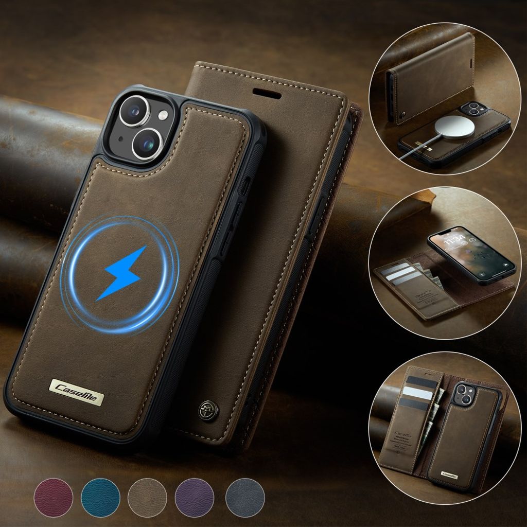 CaseMe iPhone 15 Kotelo C49 Series Ruskea