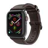 Dux Ducis Apple Watch 44/45/46mm/Ultra 49mm Ranneke Aito Nahka Tummanruskea
