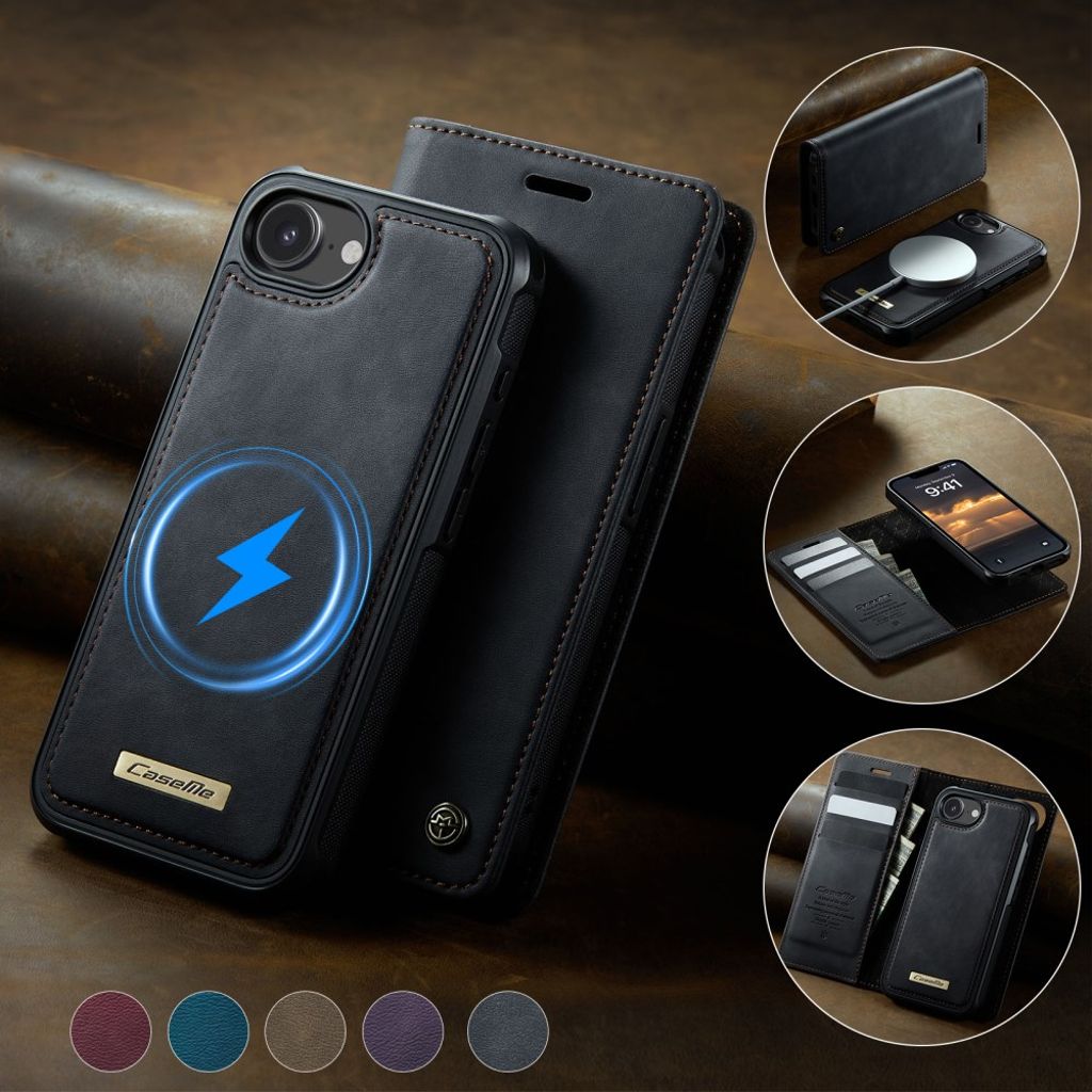 CaseMe iPhone 16e/iPhone 17e Kotelo C49 Series Musta