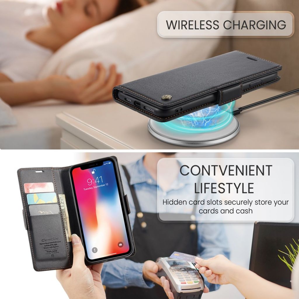 CaseMe iPhone Xs Max Kotelo 023 Series Musta