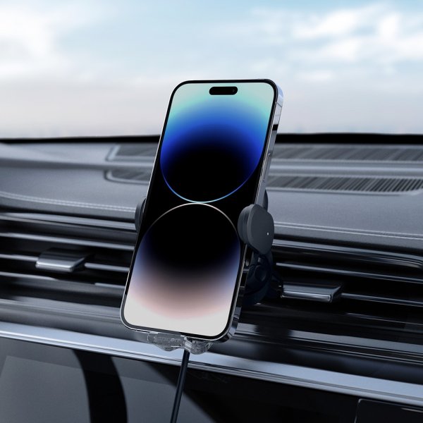 Spigen Autoteline OneTap Pro Air Vent Mount Charger 15W Musta