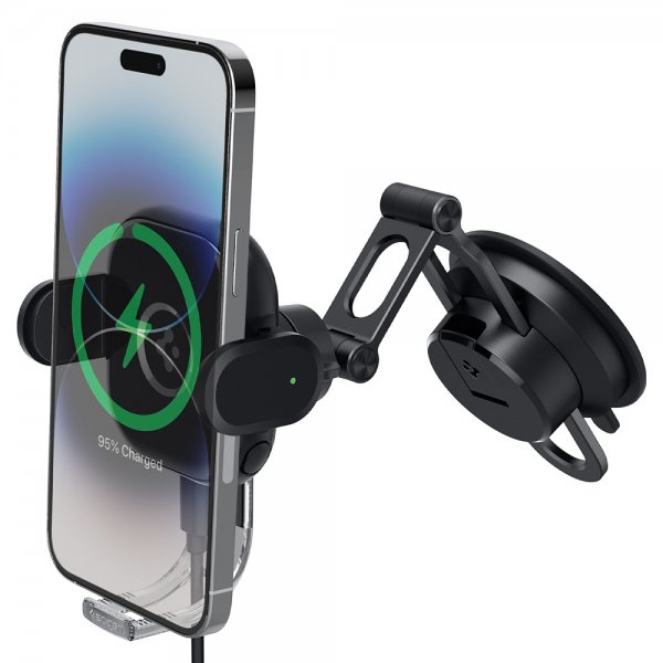 Spigen Autoteline OneTap Pro Dashboard Mount Charger 15W Musta