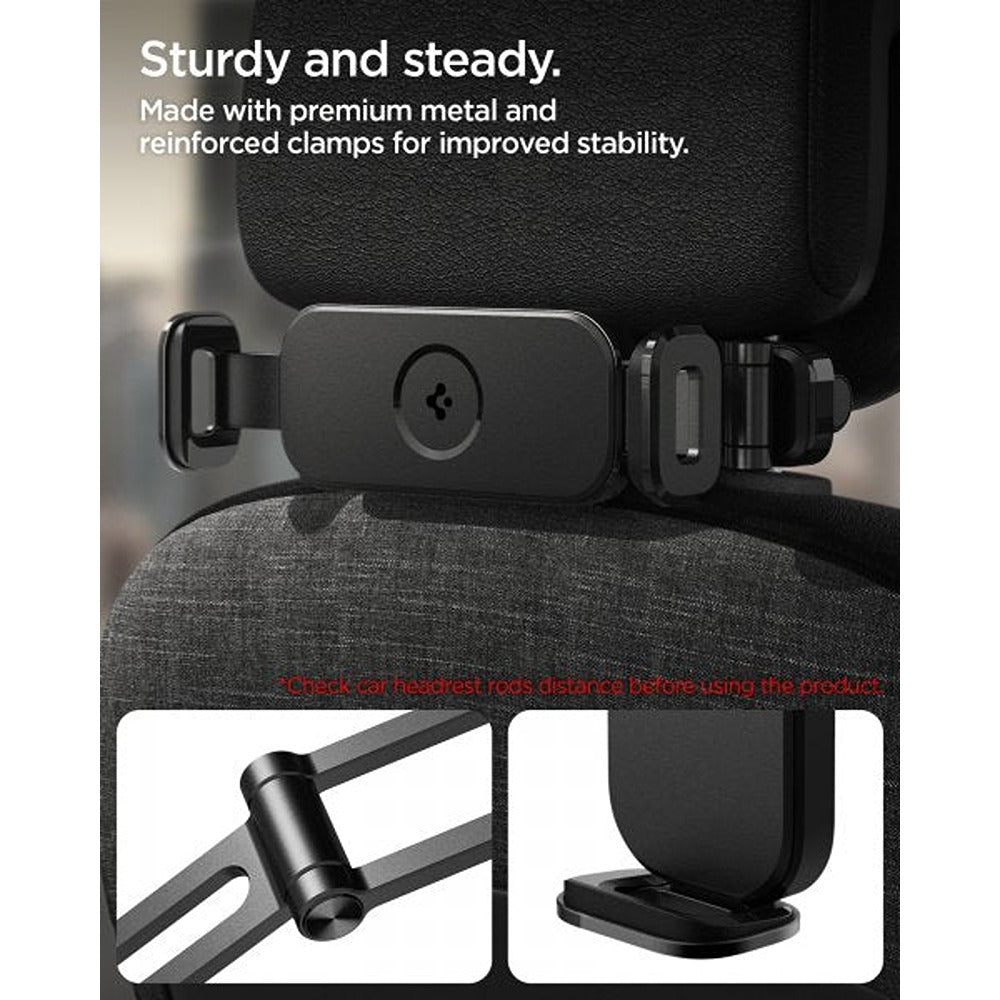 Spigen OneTap Universal -tablettiteline auton niskatukeen, musta