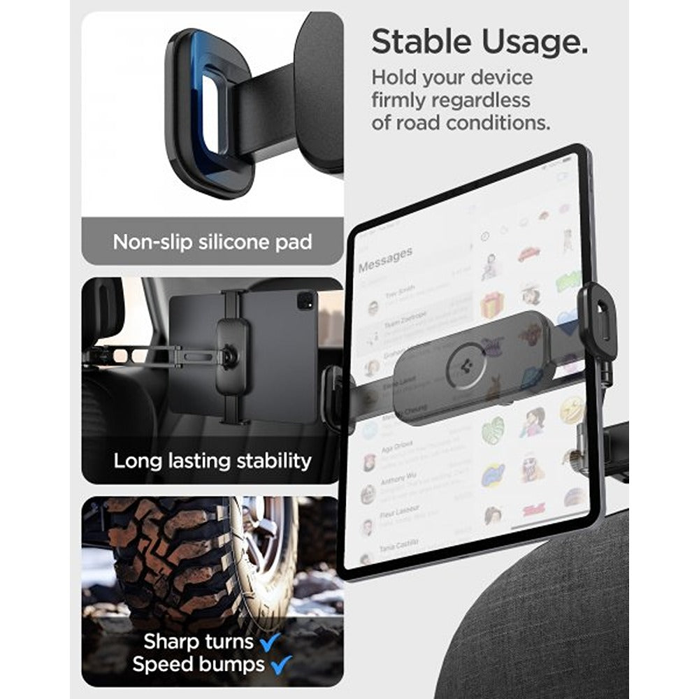 Spigen OneTap Universal -tablettiteline auton niskatukeen, musta