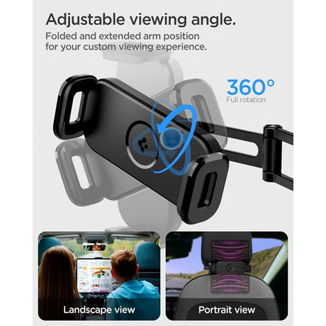 Spigen OneTap Universal -tablettiteline auton niskatukeen, musta