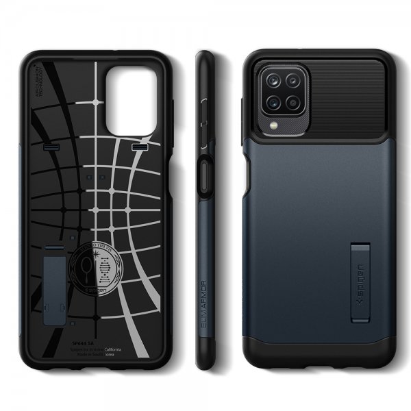 Spigen Samsung Galaxy A12 -suojakuori Slim Armor Metal Slate