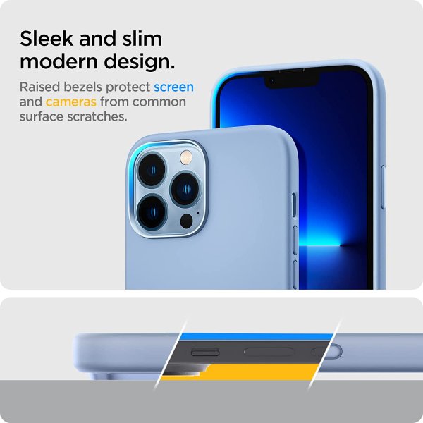 Spigen iPhone 13 Pro Max Suojakuori Silicone Fit Sierra Blue