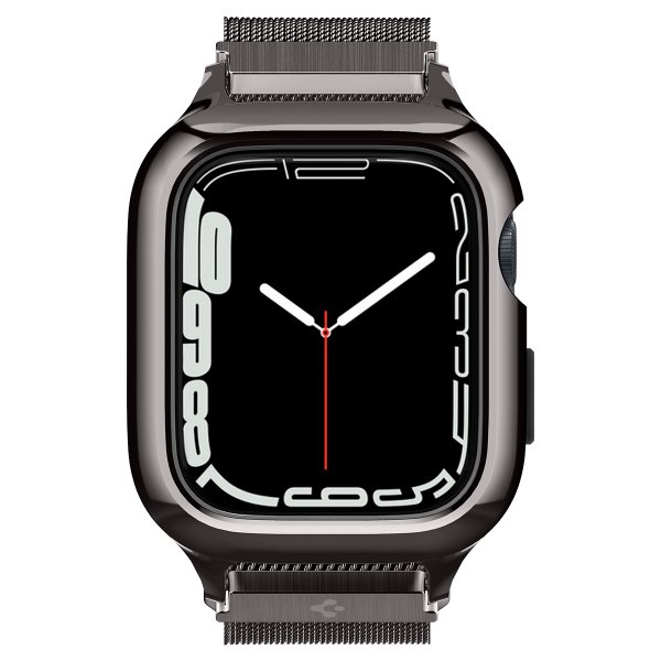 Spigen Apple Watch 45mm Kuori rannekkeella Metal Fit Pro Graphite