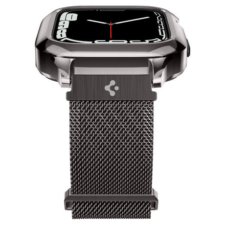 Spigen Apple Watch 45mm Kuori rannekkeella Metal Fit Pro Graphite
