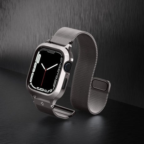 Spigen Apple Watch 45mm Kuori rannekkeella Metal Fit Pro Graphite