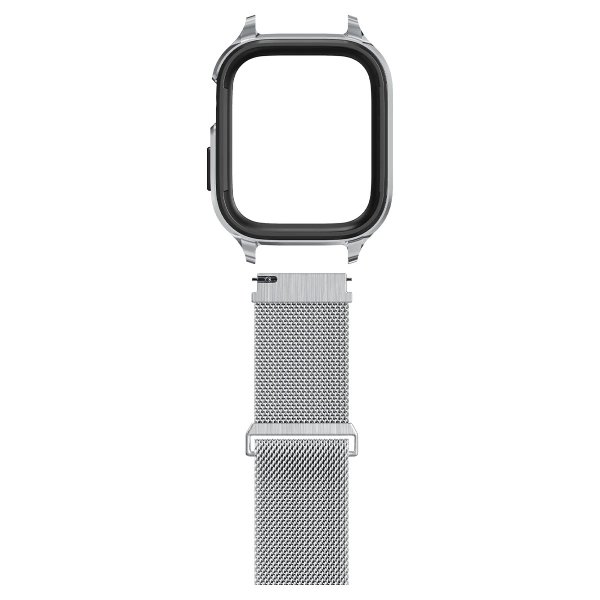 Spigen Apple Watch 40mm -kuori rannekkeella Metal Fit Pro Hopea