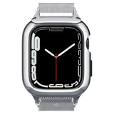 Spigen Apple Watch 40mm -kuori rannekkeella Metal Fit Pro Hopea