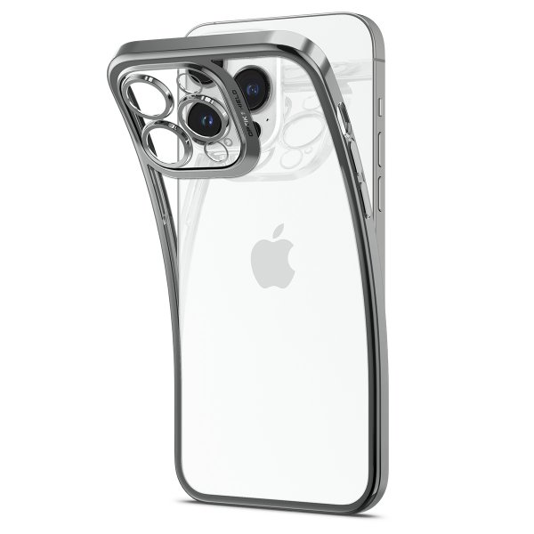 Spigen iPhone 14 Pro Max -suojakuori Optik Crystal Chrome Gray