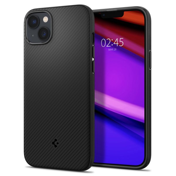 Spigen iPhone 14 Plus -suojakuori Mag Armor MagFit Matta Musta