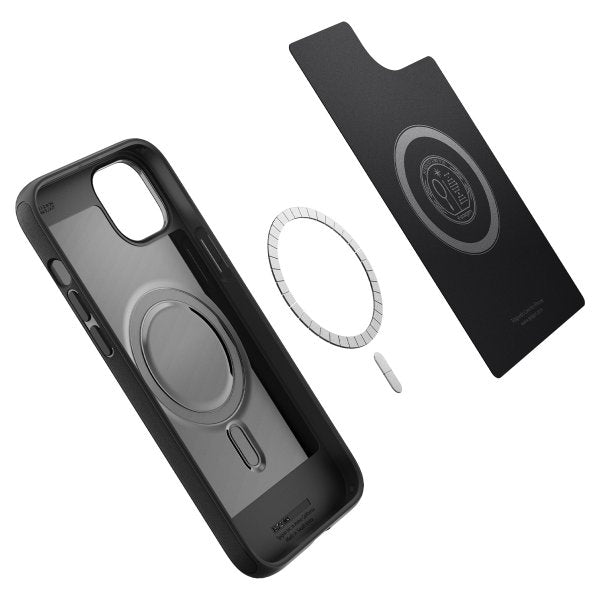 Spigen iPhone 14 Plus -suojakuori Mag Armor MagFit Matta Musta
