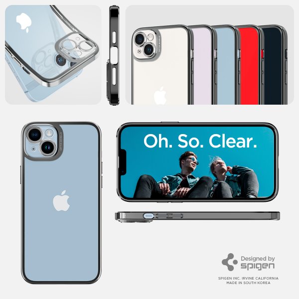 Spigen iPhone 14 -suojakuori Optik Crystal Chrome Gray