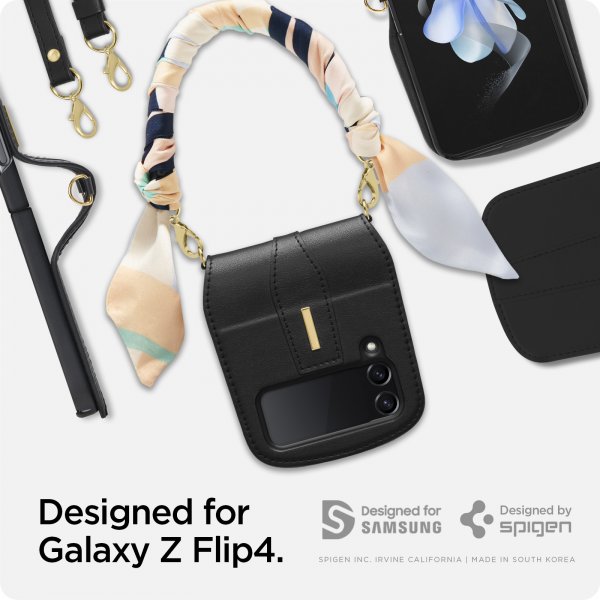 Spigen Samsung Galaxy Z Flip 4 -kuori Linear Calin, musta