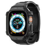 Spigen Apple Watch Ultra -suojakuori ja -ranneke, Rugged Armor Pro, musta