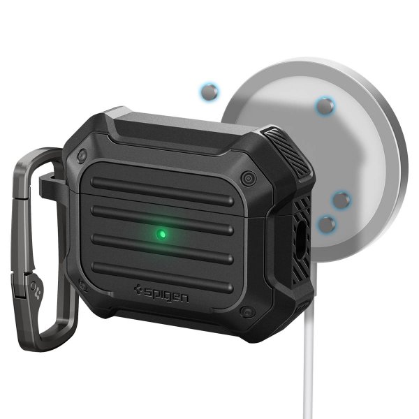 Spigen AirPods Pro 2 Tough Armor MagSafe -kuori, musta