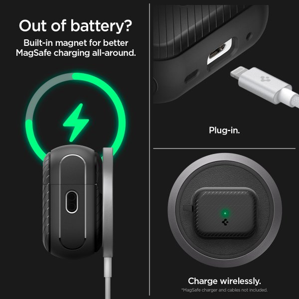 Spigen AirPods Pro 2 -suojakuori Mag Armor MagFit Matte Black