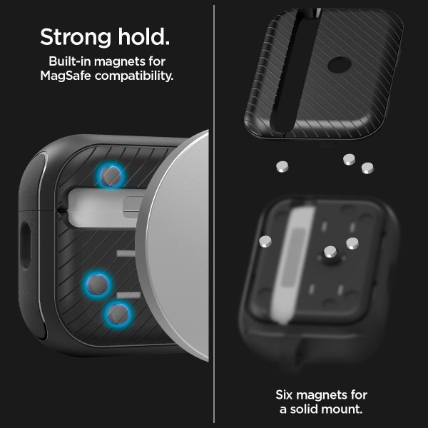 Spigen AirPods Pro 2 -suojakuori Mag Armor MagFit Matte Black