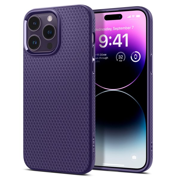 Spigen iPhone 14 Pro Max Suojakuori Liquid Air Deep Purple