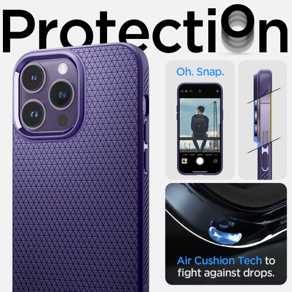Spigen iPhone 14 Pro Max Suojakuori Liquid Air Deep Purple