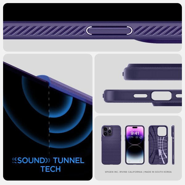 Spigen iPhone 14 Pro Max Suojakuori Liquid Air Deep Purple