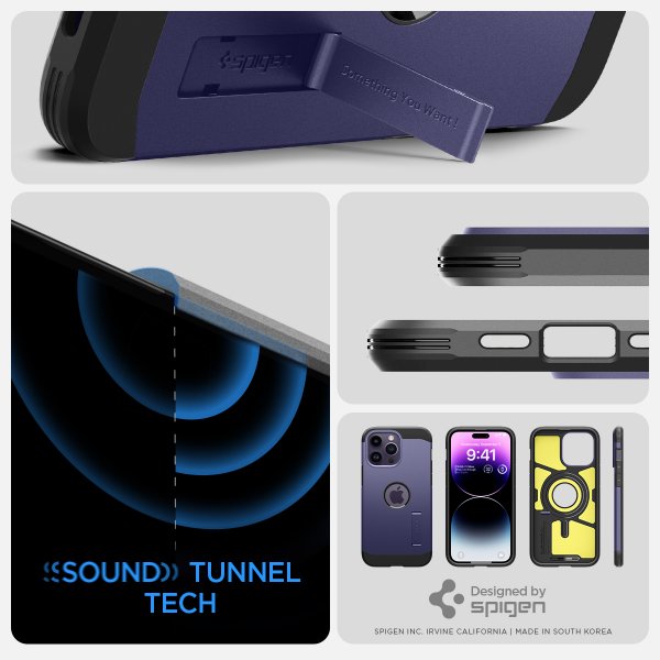 Spigen iPhone 14 Pro -suojakuori Tough Armor MagFit Deep Purple