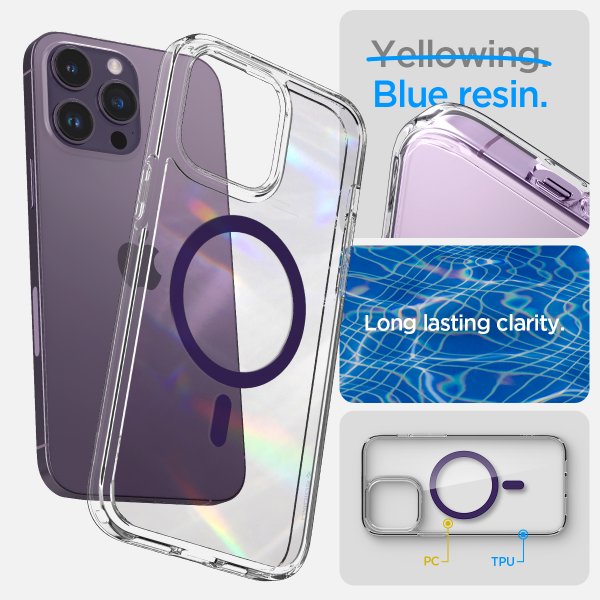 Spigen iPhone 14 Pro -suojakuori Ultra Hybrid MagFit Deep Purple