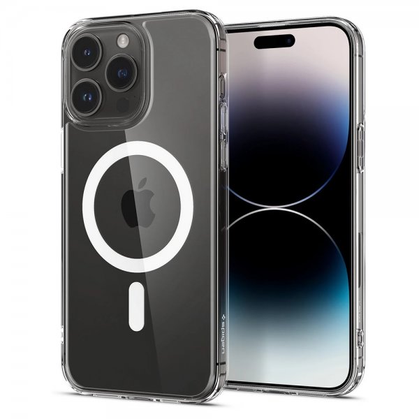 Spigen iPhone 14 Pro -kuori AirSkin Hybrid MagFit, valkoinen