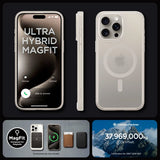 Spigen iPhone 15 Pro Max Kuori Ultra Hybrid MagFit Frost Natural Titanium