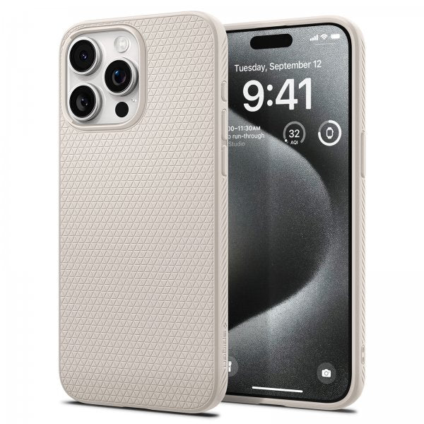 Spigen iPhone 15 Pro Max Kuori Liquid Air Natural Titanium